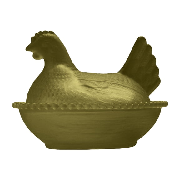 Chicken Shaped Crystal Glass Candy Dish with Lid Vintage Bowl