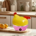 thumbnail image 1 of Chicken-Shaped Egg Cooker Steamer - 7-Capacity Automatic Shutoff Boiler Poacher Hard Soft Boiled Maker w/Food-Grade Basket Breakfast Appliance (Pink)​​, 1 of 5