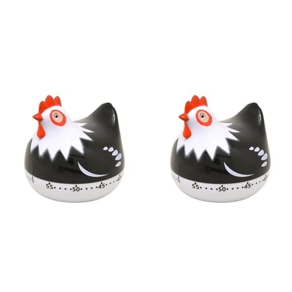 Chicken Shaped Egg Timer 60 Minute - 2.55" Cute Kitchen Timer with Loud Alarm for Cooking, Baking & Boiling Eggs, Fun Chicken Design Plastic Countdown Timer