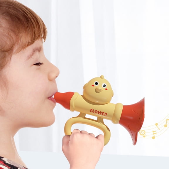 Chicken Shaped Infant Trumpet Toy, Safe ABS Plastic Musical Blowing Toy for Early Sensory Development, Helps with Breath Training and Oral Muscle Skills