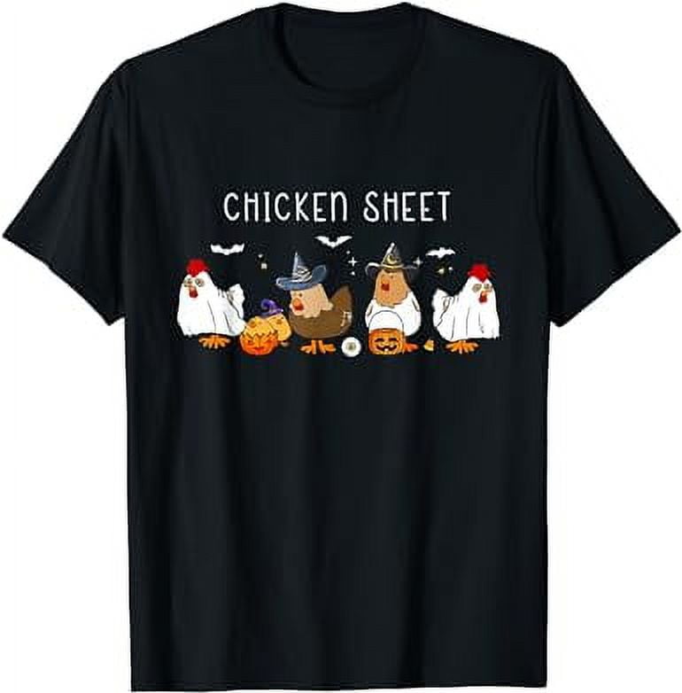 Chicken Sheet Halloween Ghost Chickens Farm Animal Lover T-Shirt ...