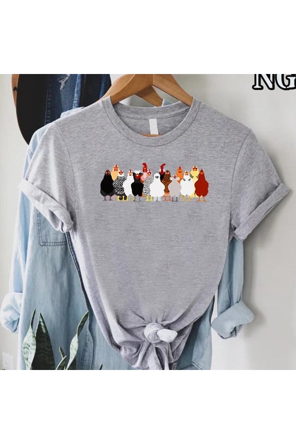 Chicken Shirt For Women, Farm Animal Chicken Lovers, Mother'S Day Farmer Mom, Cute Backyard Hen Top, Cozy Farm Tee TSHIRT All Size S-5XL