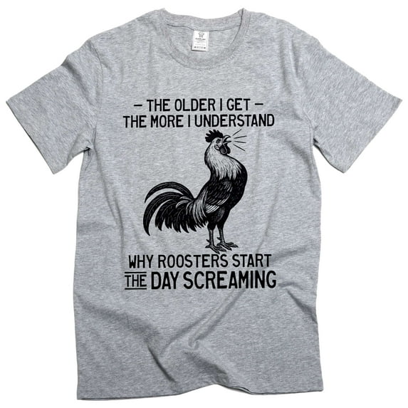 Chicken Shirt, Funny Rooster Shirt, Funny Chicken Shirt, Chicken Lover Gift, Farm Animal tee (Large Grey)