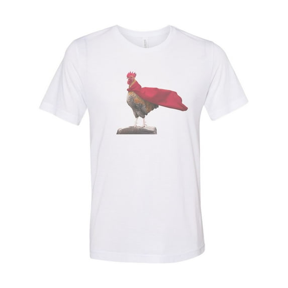 "Chicken Shirt, Super Chicken, Chicken Lover, Unisex, Sublimation T, Rooster Tee, Rooster Shirt, Funny Tees, Humor, Graphic Tee, Dad Shirt, White, LARGE"