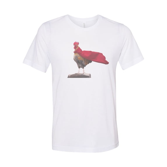 "Chicken Shirt, Super Chicken, Chicken Lover, Unisex, Sublimation T, Rooster Tee, Rooster Shirt, Funny Tees, Humor, Graphic Tee, Dad Shirt, White, XL"