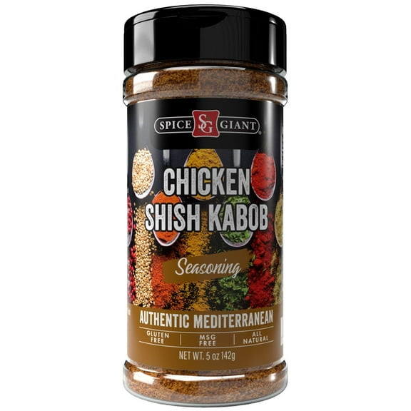 Chicken Shish Kabob Seasoning 5 oz | Chicken Shish Kabob Spice | Spice Giant | All Purpose, All Natural, Authentic Mediterranean Blend, Middle Eastern