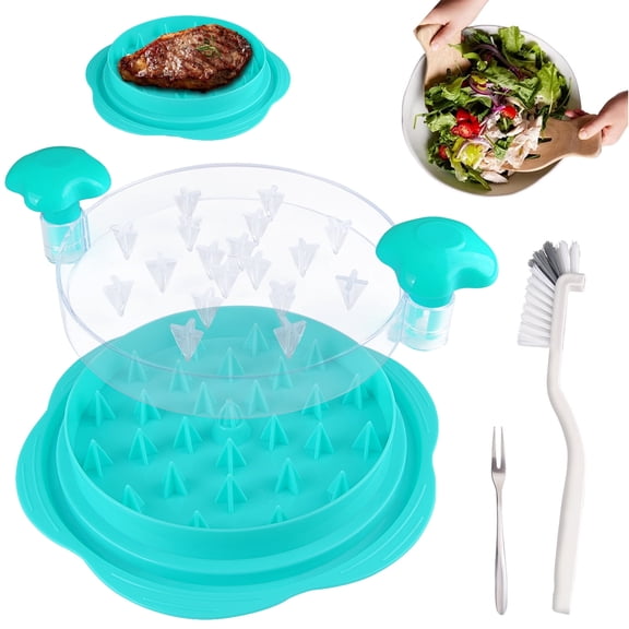 Chicken Shredder,10'' Pro Large Chicken Breast Shredder Tool Twist w/ Brush&Fork,Visible Meat Shredder Machine,Strong Anti-Slip Strip,Ergonomic Handle,BPA Free,Suitable for Pork Beef Chicken(Green)