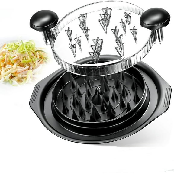 Chicken Shredder, 9.8inch Chicken Breast Shredder Tool with Transparent Cover, Visible Meat Shredder Machine, Strong Anti-Slip Strip, Ergonomic Handle, BPA Free,Suitable for Shredding Meat,Black