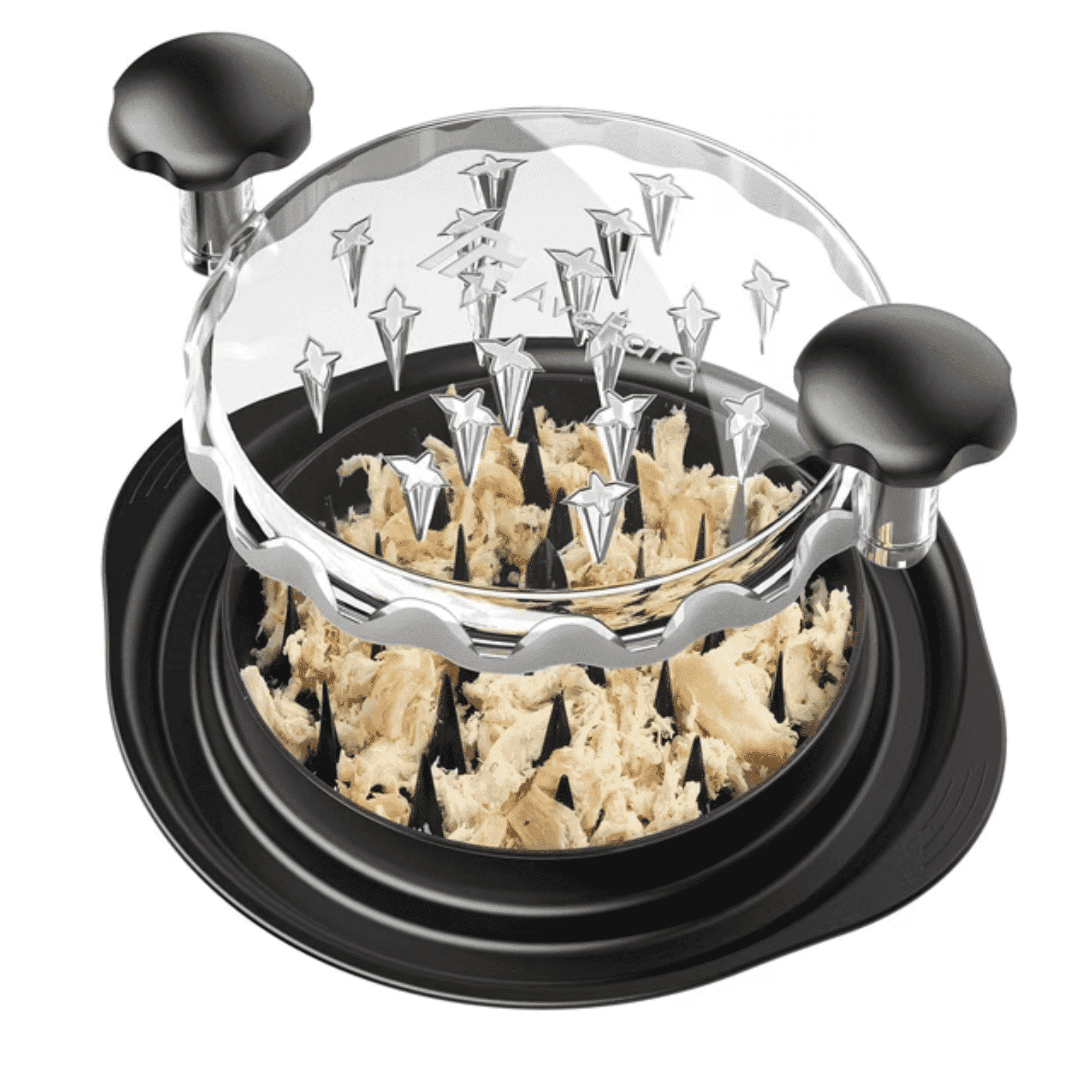 Chicken Shredder Tool with Clear Cover – Twist-Style Meat Shredder, Non-Slip Base, Dishwasher Safe, Black - Walmart.com