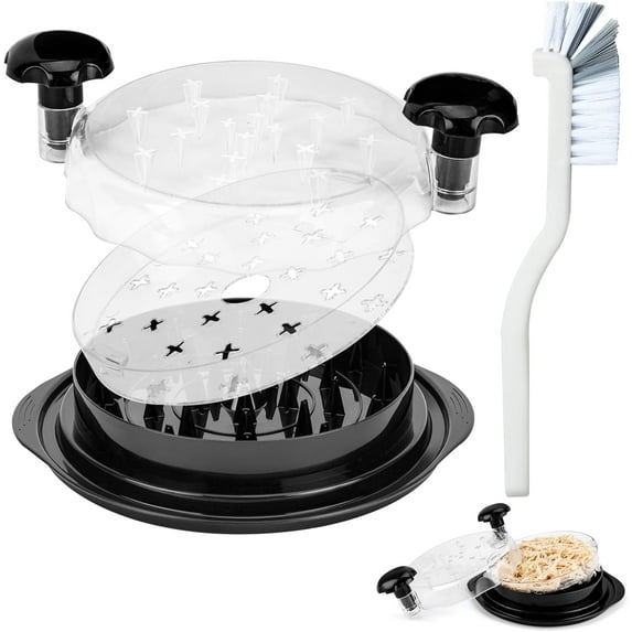 Chicken Shredder, Ergonomic 10 inch Visible Chicken Shredder Tool Twist Large,Dishwasher Safe Design, Non-Slip Base, Cleaning Brush, Heat Resistant, and BPA Free