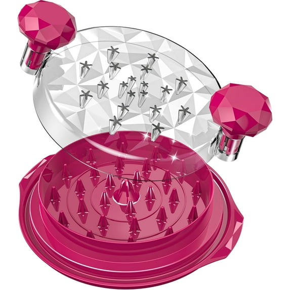 Chicken Shredder Anti-Slip Meat Shredder Tool Twist with Brush Chicken Shredder Tool Twist Ergonomic Handle Chicken Shredder Tool Twist Transparent Lid Chicken Shredder Twist BPA Free Dragon Fruit
