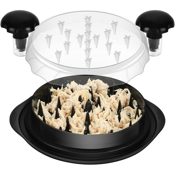 Chicken Shredder,Large Chicken Shredder Tool Twist with Brush and Fork, BPA Free,Ergonomic Handle,Non-slip Base Pad and Handle,The meat shredder machine for Chicken, Pork, Beef