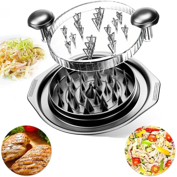 Chicken Shredder, Large Chicken Shredder Tool Twist, Visible Meat Shredder Machine for Chicken Breast Beef Pork with No-Slip Strip & Ergonomic Handle Suitable for Pork Beef Chicken (Gray)