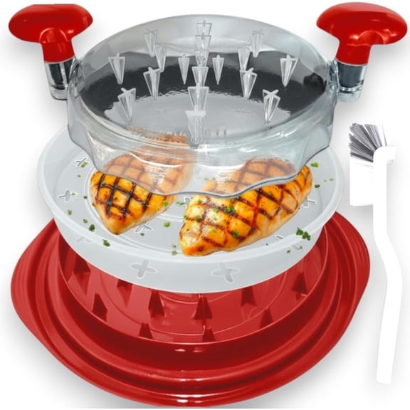 Chicken Shredder Large Meat Chicken Breast Shredder Heavy Duty Meat Shredder Tool Twist With Tray&Brush Hot Meat Shredder, Meat & Poultry Tools , Dishwasher Safe, Non-Slip Base.