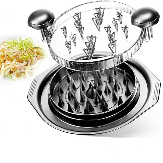 Chicken Shredder Machine, Chicken Breast Shredding Tool Twist, Meat Shredder with Ergonomic Handles Non-skid Base Mat Suitable for Pulled Pork Beef 10inch Gray