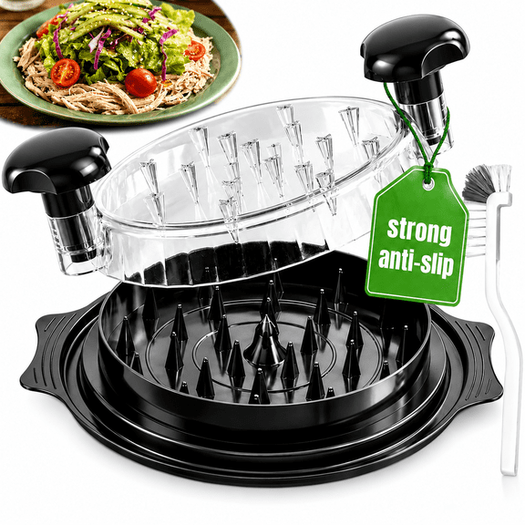 Axidou Chicken Shredder Tool Twist, Large Meat Shredder, Ergonomic Heat Resistant BPA Free Kitchen Gadget, Black