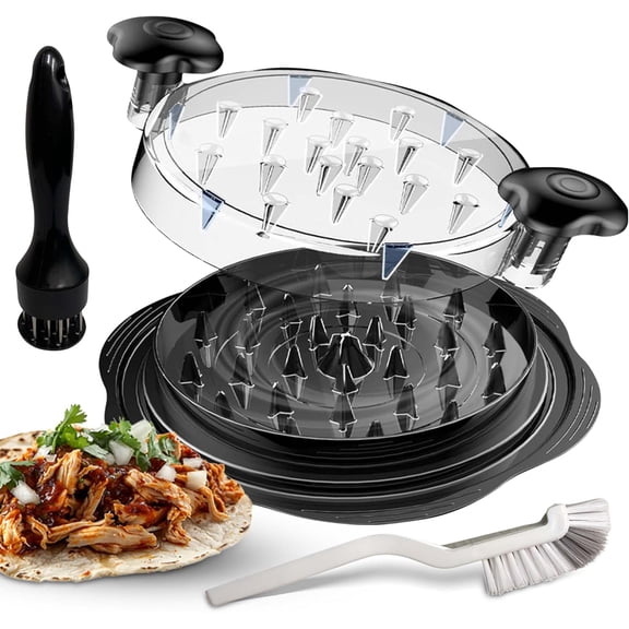 Chicken Shredder Tool Twist - Large Chicken Breast Shredder & with Meat Tenderizer & Cleaning Brush - , Design for Shredded Chicken, Pulled Pork, Beef &