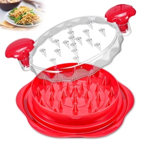 NULAS Chicken Shredder Tool Twist for Kitchen, Manual Chicken Breast Grinder Machine for Ground Food, Meat & Vegetables, Red