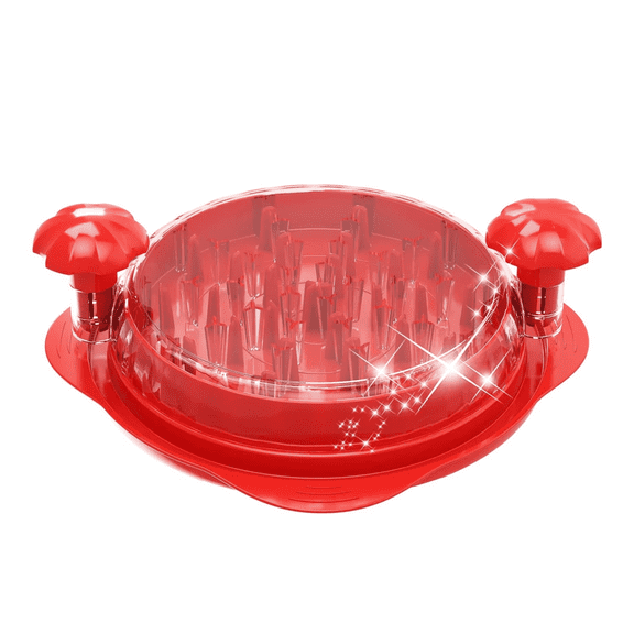 Chicken Shredder Tool with Clear Cover – Twist-Style Meat Shredder, Non-Slip Base, Dishwasher Safe, Red