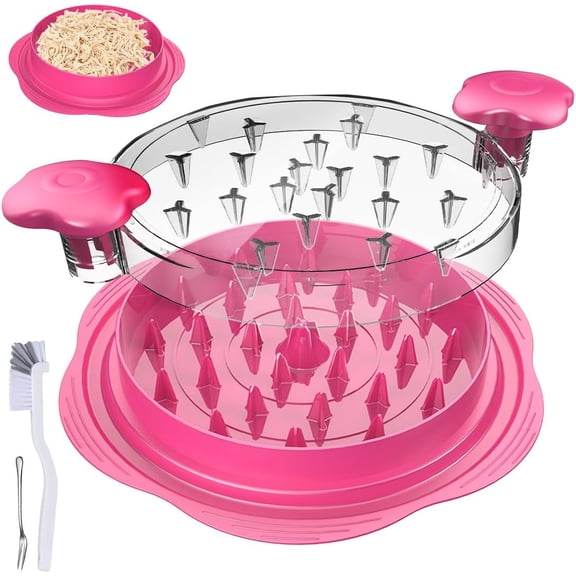 Chicken Shredder,Visible Chicken Breast Shredder Tool Twist, Ergonomic Design Handle, Food Grade Materials, With Fork and Cleaning Brush, Heat Resistant, Anti-Slip, Easy to Clean(Matcha Green)