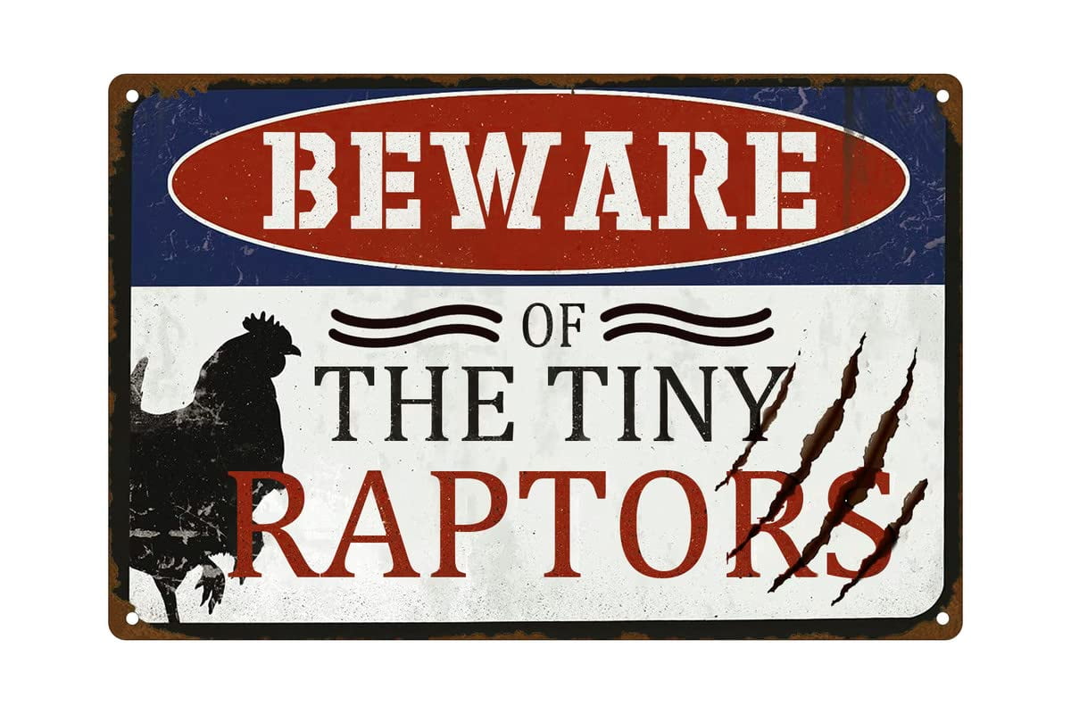 Beware of Tiny Raptors Funny Aluminum Kitchen Sign