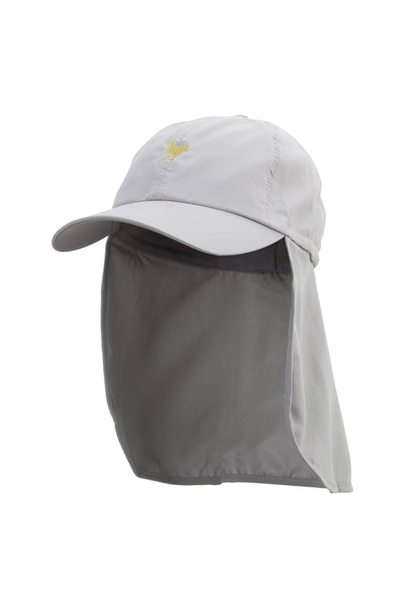 Chicken Silhouette Embroidered Flap Hats - Grey OSFM