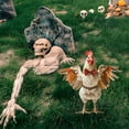 thumbnail image 1 of Chicken Skeleton Halloween,Halloween Skeleton Riding Rooster Yard Decoration,Chicken Skeleton Stakes Halloween Decoration,2d Metal Yard Sign with Stakes,Realistic Ornament for Outdoor Lawn Garden, 1 of 9