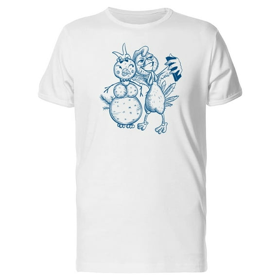 Chicken & Snowman Sketch T-Shirt Men -Image by Shutterstock, Male Medium