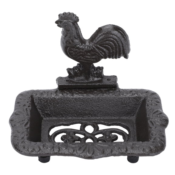 OUNONA 1Pc Cast Iron Soap Dish Decorative Retro Handmade Soap Storage Holder