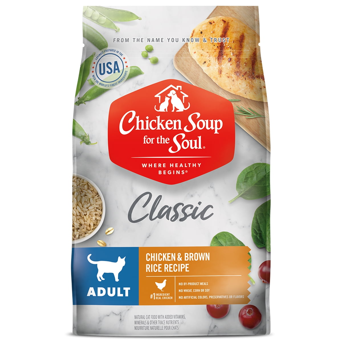 Chicken Soup for the Soul Adult Dry Cat  Food - Chicken & Brown Rice Recipe Cat 4.5 lb