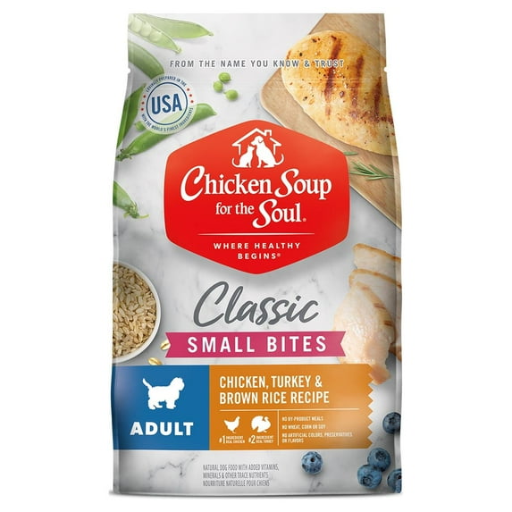 Chicken Soup for the Soul Small Bites Adult Dog Dry Food - Chicken, Turkey & Brown Rice 13.5lb