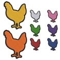 thumbnail image 1 of Chicken Standing Solid Applique 2 Color Embroidered Iron-On Patch - 2.5 Inch Small - White/Black, 1 of 5