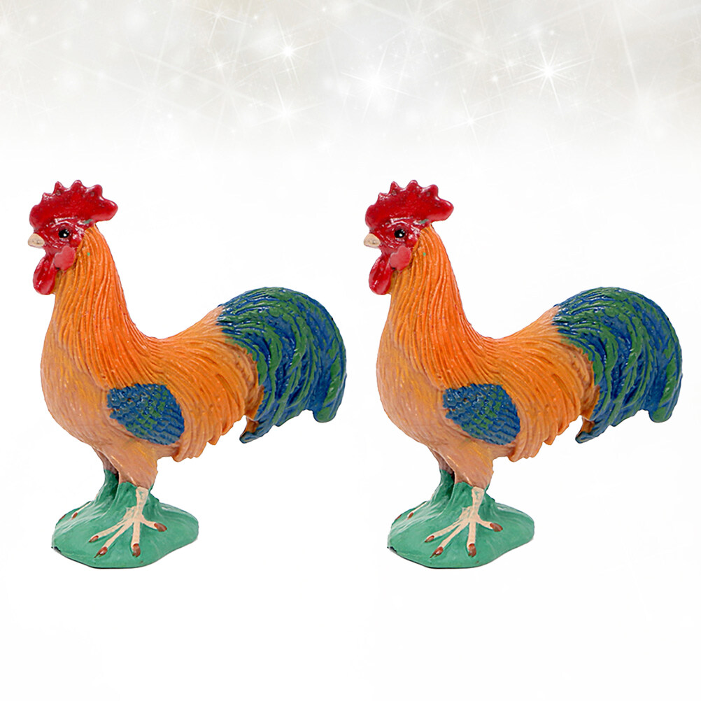 Chicken Statue Rooster Figurine Animal Farm Artificial Model Figurines