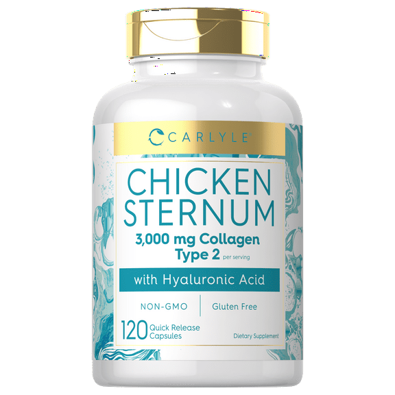 Chicken Sternum Cartilage Collagen | Type II 3000mg | 120 Capsules | by Carlyle