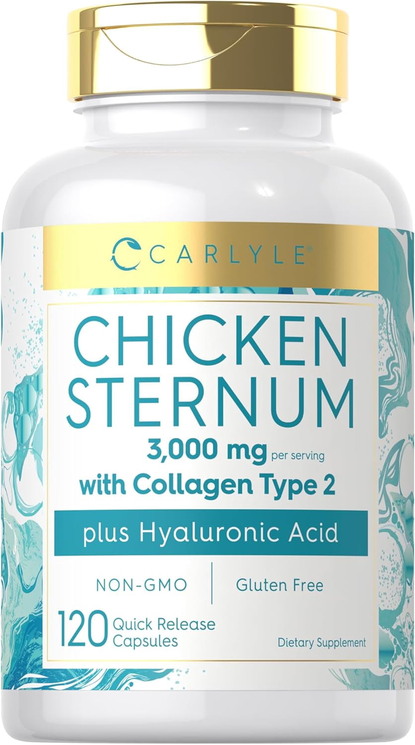 Chicken Sternum Cartilage Collagen | Type II 3000mg | 120 Capsules | by Carlyle