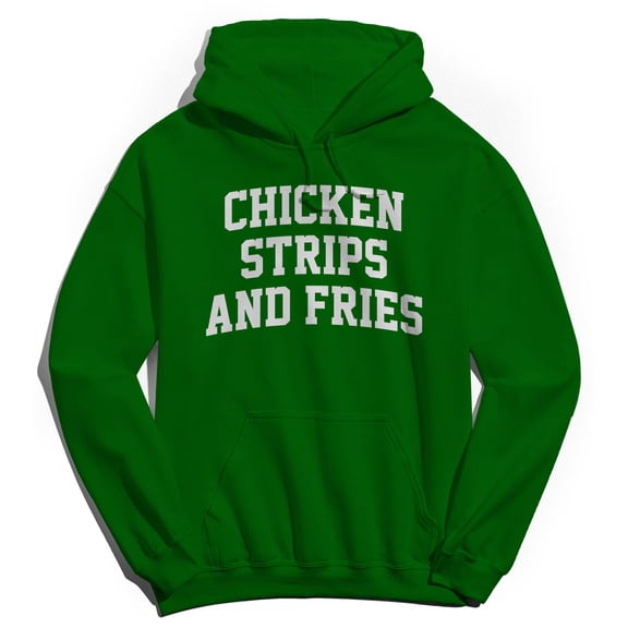 Chicken Strips And Fries Graphic Irish Green Men's Cotton Pullover Hoodie