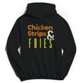 thumbnail image 1 of Chicken Strips And Fries Humor Graphic Black Men's Crewneck Sweatshirt Hoodie, 1 of 1