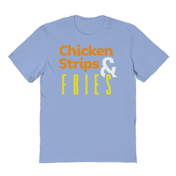 Chicken Strips And Fries Humor Graphic Light Blue Men's Cotton T-Shirt