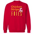 thumbnail image 1 of Chicken Strips And Fries Humor Graphic Red Men's Crewneck Sweatshirt, 1 of 1