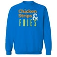 thumbnail image 1 of Chicken Strips And Fries Humor Graphic Royal Men's Crewneck Sweatshirt, 1 of 1