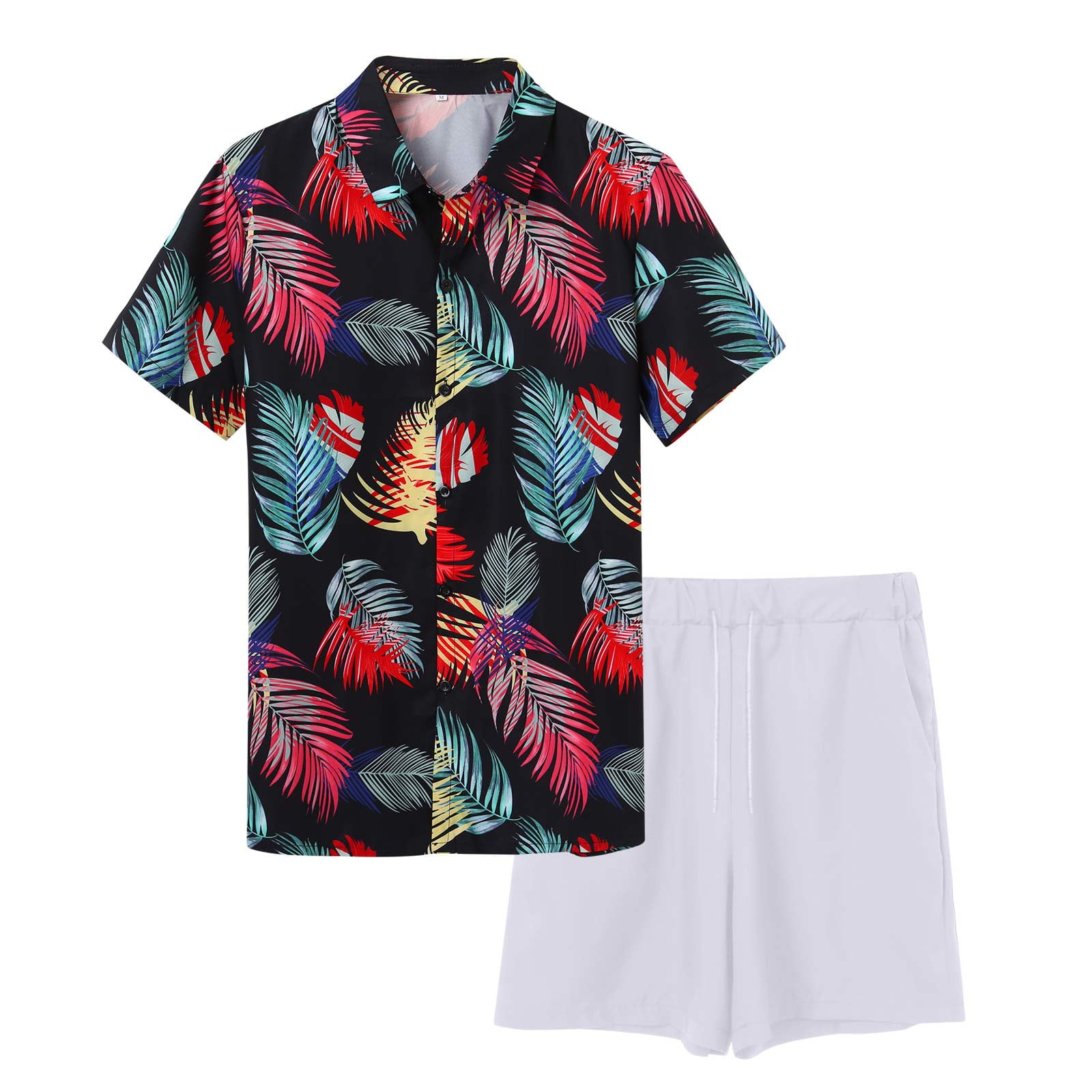 Chicken Suite Mens Summer Fashion Leisure Hawaii Seaside Holiday Beach  Digital 3D Printing Short Sleeved Shirt Shorts Beach Pants Suit 