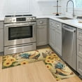 Chicken Sunflower Kitchen Mats for Floor, Rooster Floral Farmhouse