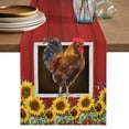 thumbnail image 1 of Chicken Sunflowers Table Runner 90 Inches, Country Farm Animal Red Wooden Grain Bed Runner Dresser Scarves Tabletop for Indoor Outdoor Parties/Ceremony/Banquet, 13" x 90", 1 of 8