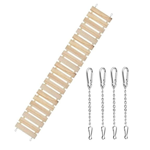 Chicken Swing Perch Coop Chewing Bite Cage Hanging Toy Wood Stand Climb Toys Ladder for Budgie Medium Large Birds Chicks Finches Cockatoo