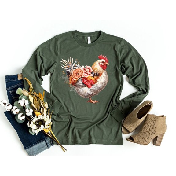 Chicken T-Shirt, Love Chickens Tee, Chicken Gifts, Womens Aesthetic Crewneck, Farm T-Shirt