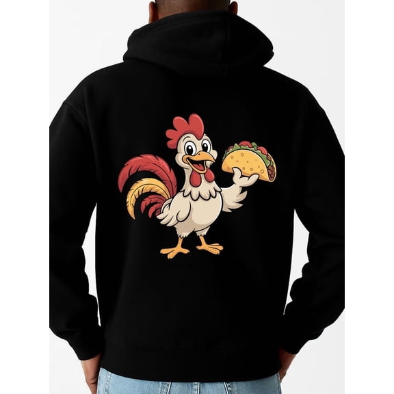 Chicken Taco Hoodie funny hoodies men's machine washable black Regular Fit, Everyday Comfort, Comfortable Casualwear, Urban Style, pullovers dames Vintage Unisex Shirt Graphic tshirts