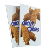 Chicken Tenders (2-PACK) 24" x 36" Plastic Signs | Sign Insert 4mm Corrugated Plastic Signs Storefront Window Poster