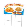 thumbnail image 1 of Chicken Tenders & Fries Yard Sign 24" X 36" & Stake | Advertise Your Business | Stake Included Image On Front Only | Made in The USA, 1 of 3