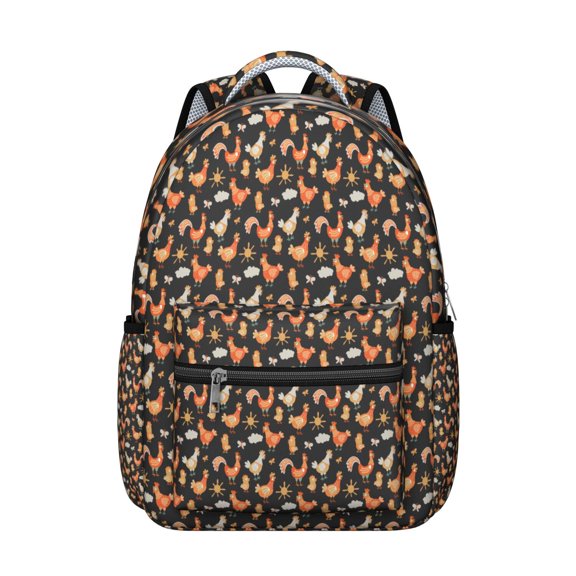 "Chicken Themed Backpack - Waterproof & Spacious School Bag for Middle & High School, College Students & Adults, Lightweight Laptop Backpack, Trendy Design, Ideal for Work & Travel"