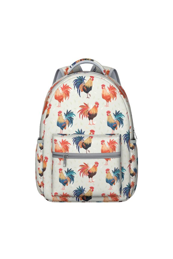 "Chicken Themed School Backpack - Durable & Waterproof Bookbag for Teens, College Students & Adults, Lightweight, Stylish Design, Perfect for Work & Travel"